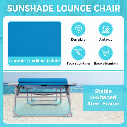 WEJOY Classic Portable Lounge Chair with Canopy Sun Shade