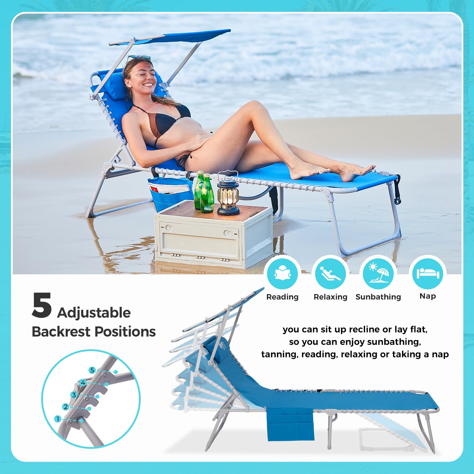 Flat beach lounge chair sale