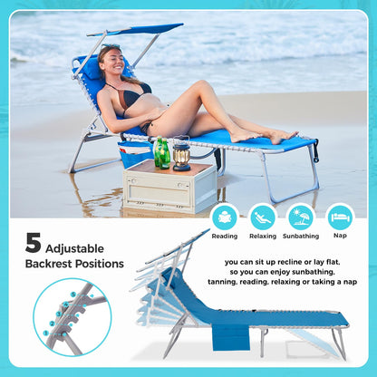 WEJOY Beach Lounge Chair with Umbrella