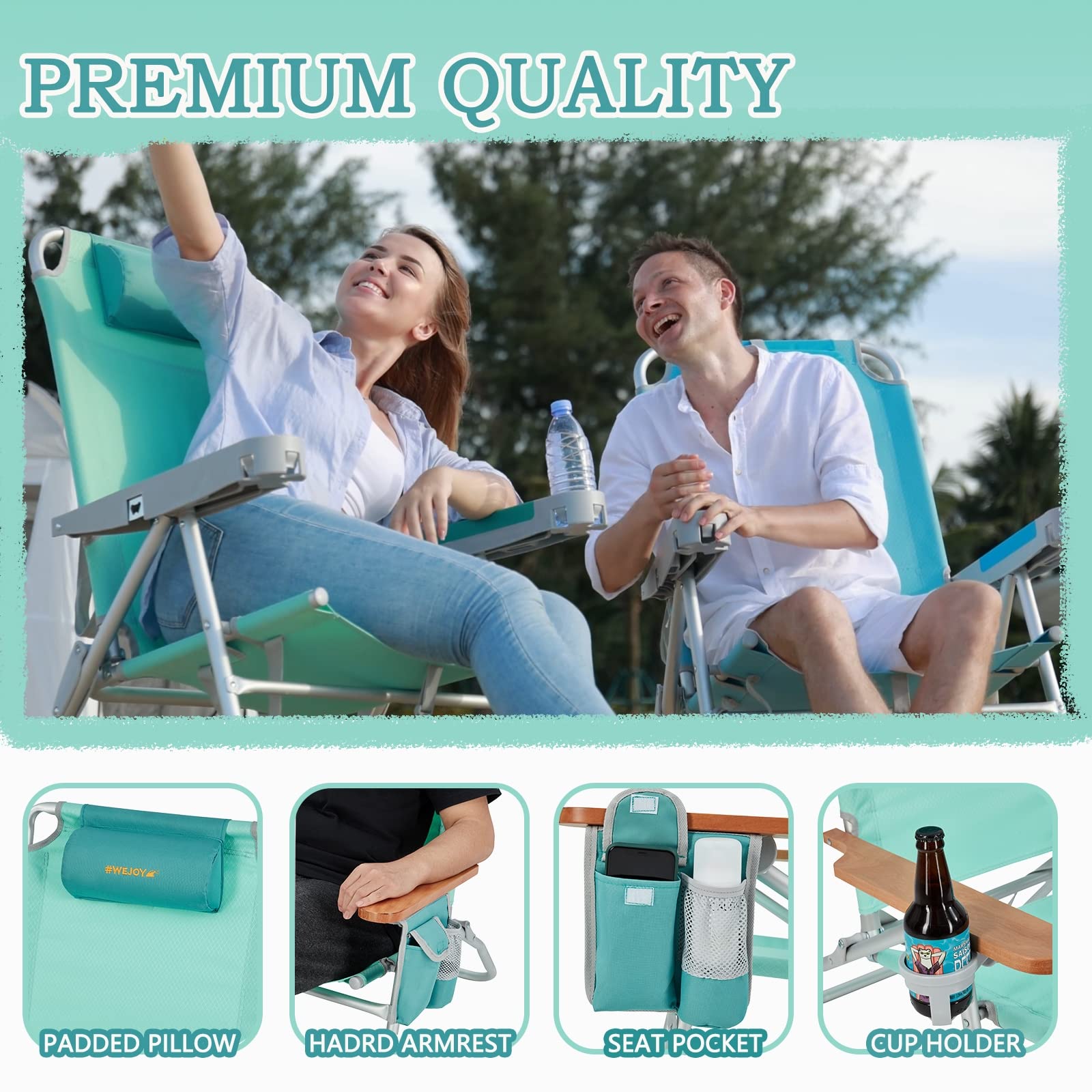  #WEJOY 2-in-1 Camping Chair Reclining, Lightweight Folding  Camping Chair with Adjustable Backrest & Footrest, Camping Lounge Chair  with Headrest, Cup Holder, Storage Bag, for Beach, Lawn, 2 Pack : Sports &  Outdoors