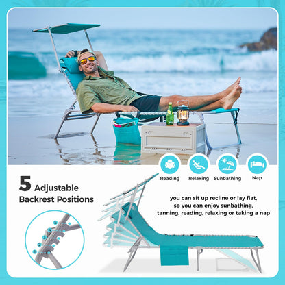 WEJOY Beach Lounge Chair with Umbrella