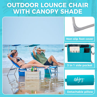 WEJOY Beach Lounge Chair with Umbrella