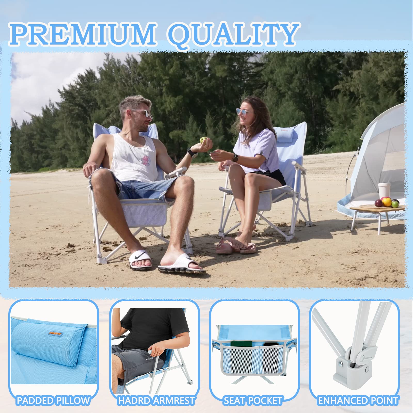 High back outlet folding beach chair