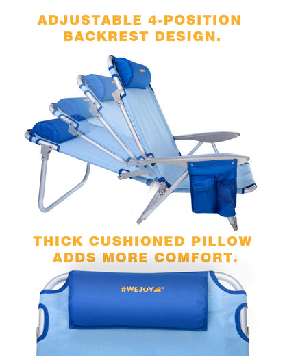 WEJOY Adjustable 4-Position Portable Reclining Beach Chair