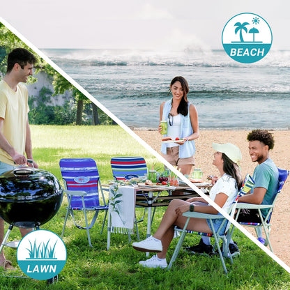 WEJOY Portable Folding High Back Lawn Beach Chair