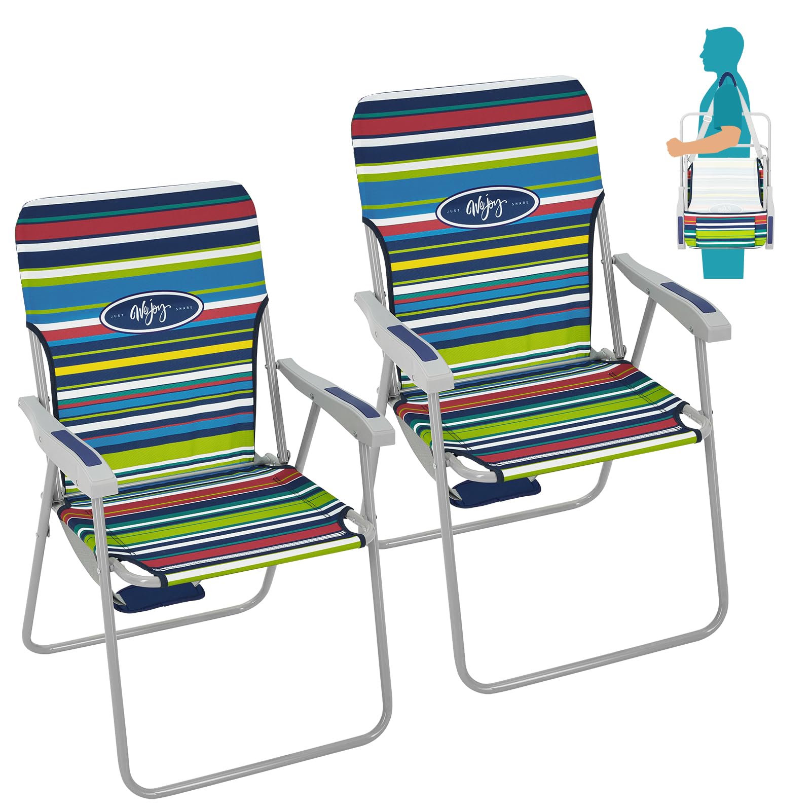 Striped folding beach online loungers