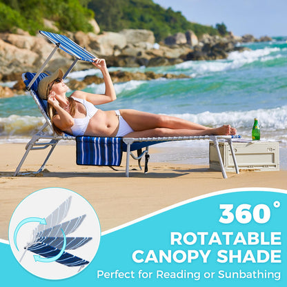 WEJOY Beach Lounge Chair with Umbrella