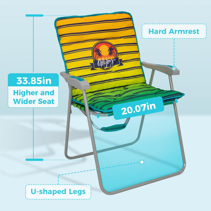 WEJOY High Back Beach Chair with Removeable Padded Cushion