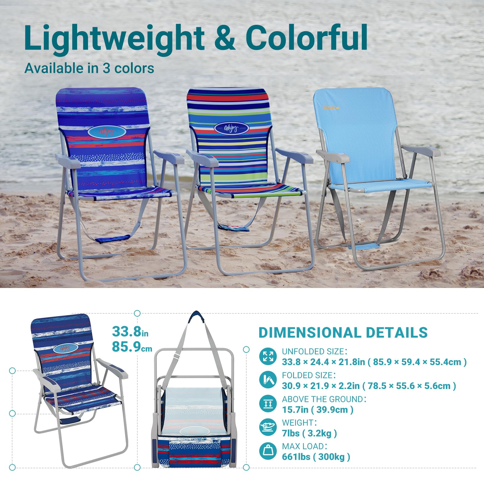 WEJOY Portable Folding High Back Lawn Beach Chair – WejoyOutdoor