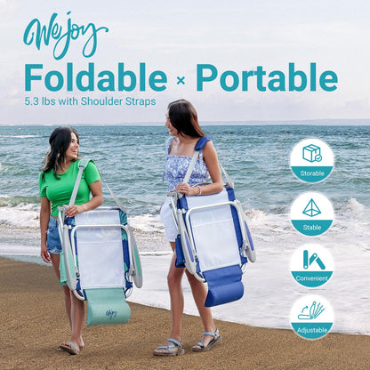WEJOY Adjustable 4-Position Portable Reclining Beach Chair