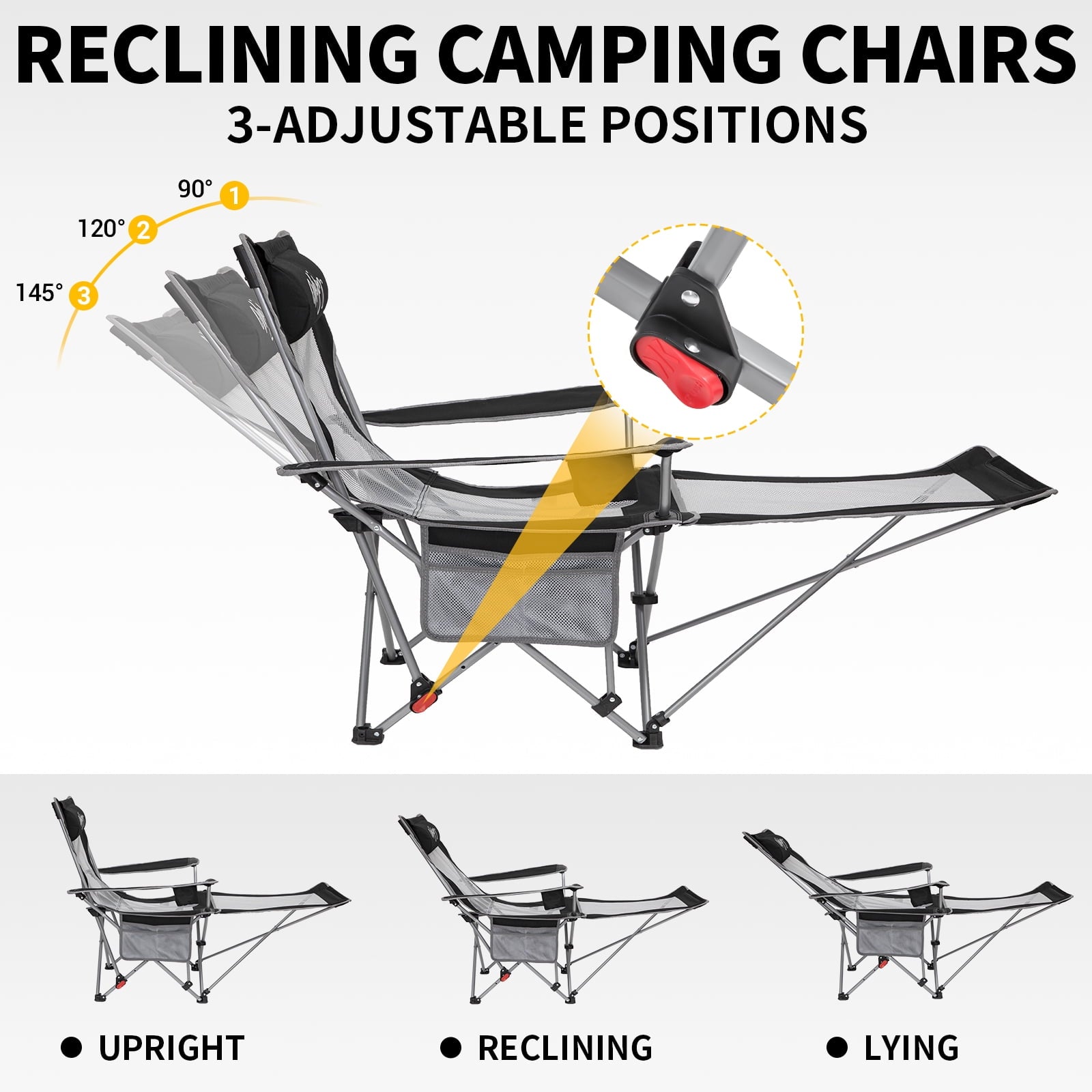 Adjustable reclining best sale folding chair