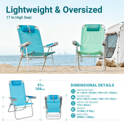 WEJOY Adjustable Beach Chair L Set of 2